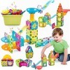 Lot de 64 briques de construction magnétiques - Construction 3D - Jouet pour enfants de 3, 4, 5, 6, 7, 8 ans - Aimants - Jeu 