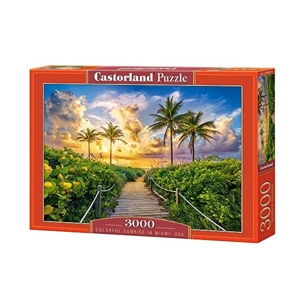 Castorland Puzzle 3000 pièces : Lever de Soleil coloré à Miami, USA