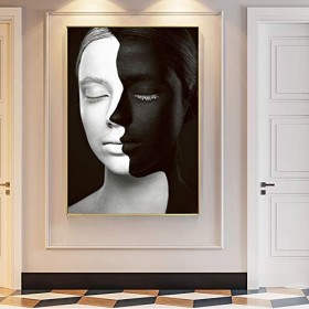 Adulte Puzzle 1000 Pièces en Bois Puzzles Visage Noir et Blanc Abstrait Peint Moderne Enfant Puzzle Art DIY Jeu Occasionnel J