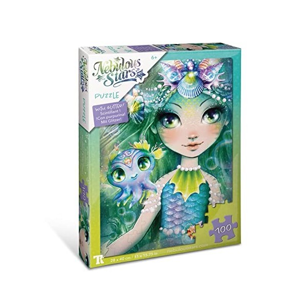 Puzzle 100 Pièces Scintillant - Marinia & Octavia Nebulous Stars - Puzzle Enfant 100 Pièces, 23 x 4 x 31,2 - Activité Manuell