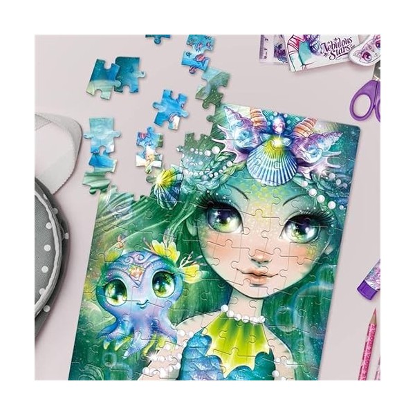 Puzzle 100 Pièces Scintillant - Marinia & Octavia Nebulous Stars - Puzzle Enfant 100 Pièces, 23 x 4 x 31,2 - Activité Manuell