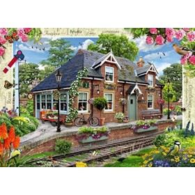Ravensburger Country Cottage Collection No.13 Puzzle de 1 000 pièces Motif Maison de Chemin de Fer, 13989, Multicolore, Taill