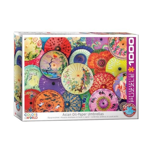 EuroGraphics- Parapluies asiatiques en Papier Puzzle, 6000-5317, Coloris Assortis, 1000