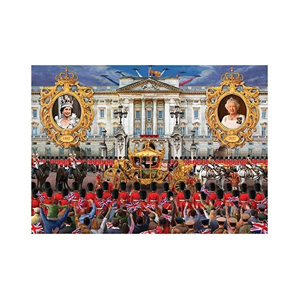 JUMBO-Le jubilé de Platine de la Reine The Queen Puzzle, 11347, Multicolore