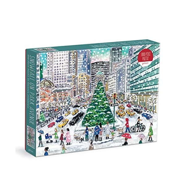 Galison 9780735371989 Michael Storrings Snowfall on Park Avenue Jigsaw Puzzle, Multicoloured, 1000 Pieces