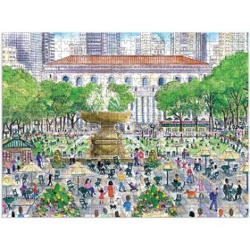 Galison 9780735370173 Michael Storrings Springtime at The Library 500 Piece Double-Sided Puzzle
