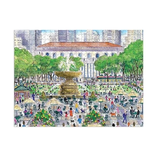 Galison 9780735370173 Michael Storrings Springtime at The Library 500 Piece Double-Sided Puzzle