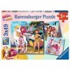 Ravensburger Pays des Elfes et des Licornes-3 x 49 pièces Mia and Me Puzzle pour Enfants à partir de 5 Ans, 05701, Blanc