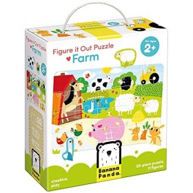 Banana Panda 49032 Farm Puzzle Réunion Jeux Multicolore