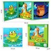 BBLIKE Puzzles magnétiques pour les enfants de 3, 4, 5, 6 ans, puzzles 3 en 1, 37 pièces en bois danimaux pour les tout-peti