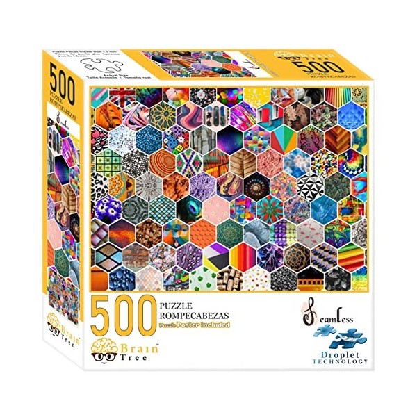 Brain Tree - Seamless 500 Piece Puzzles for Adults: With Droplet Technology for Anti Glare & Soft Touch