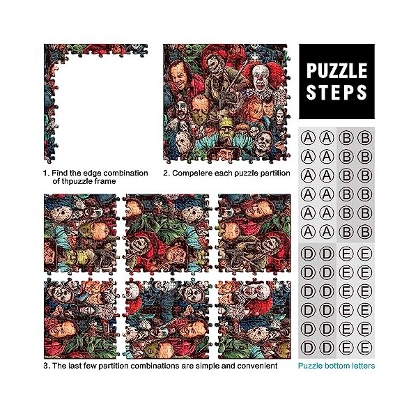 Puzzle pour Adultes Horror Monster Puzzle de 1000 pièces Convient aux Adultes et aux Enfants de Plus de 12 Ans Puzzles en Car