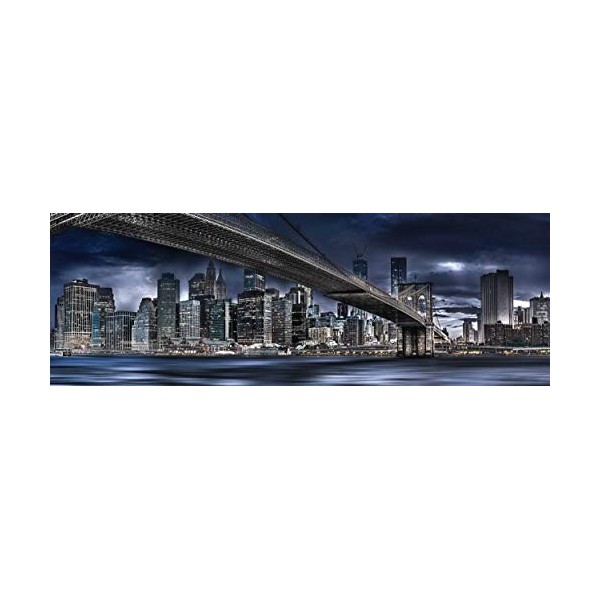 Schmidt Spiele 59621 Puzzle Manfred Voss, New York, Dark Night, 1000 pièces, panoramique, Multicolore