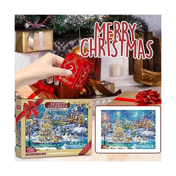 Calendrier De Puzzle De Noël, Petite Boîte De Puzzle De Noël, Stimulant Avec Du Papier, Calendrier De Puzzle Surprise De Noël