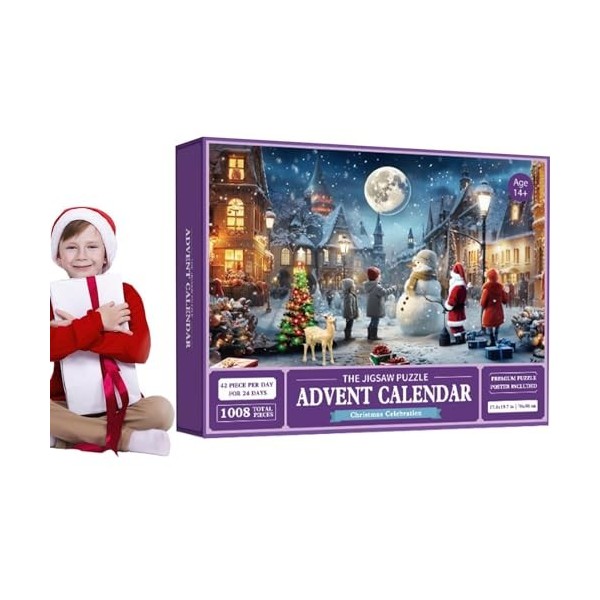 Calendrier De LAvent 2023 Puzzle Du Compte À Rebours De Noël, 1008 Pièces Puzzle De Noël Pour En fants Et Adultes, Calendrie