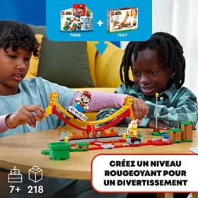 LEGO Super Mario 71416 Ensemble dExtension Le Manège de la Vague de Lave, avec Figurines Frère Pyro et Bulle de Lave, Jouet 