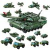 Military Armed Kit de blocs de construction 8 en 1, compatible avec les chars Lego WW2 642 pièces STEM Ideas, jouet cadeau 