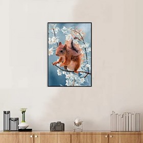 WACYDSD Puzzle Adulte 1000 Pièces Écureuil avec des Fleurs Puzzle Classique Kit De Bricolage Jouet en Bois Cadeau Unique Déco