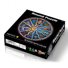 seraphicar 1000 pièces / Set Puzzle rond Horoscope Circulaire Jigsaw Puzzle pour Adulte, Cool et Défi