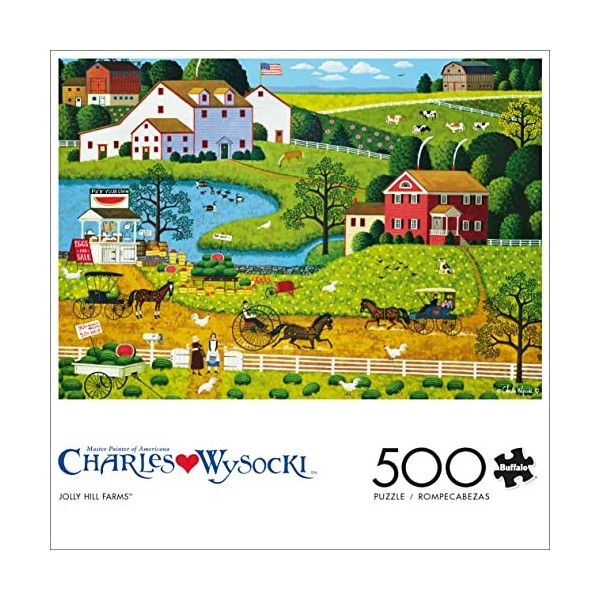 Buffalo Games - Charles Wysocki – Jolly Hill Farms – Puzzle de 500 pièces