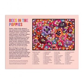 Galison 9780735375550 Bees in The Poppies Jigsaw Puzzle, Multicoloured, 1000 Pieces