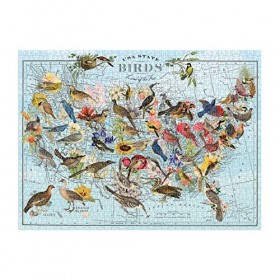 Galison 9780735372979 Wendy Gold State Birds 1000 Piece Puzzle