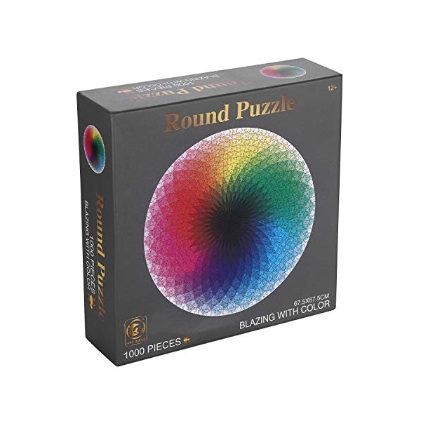 1000 Pièces Puzzle Ronde Jigsaw Puzzle 3D Enfants Casse Tête Puzzle Arc en Ciel Casse-tête Lune/Terre Jeu Puzzle Anti-stress 