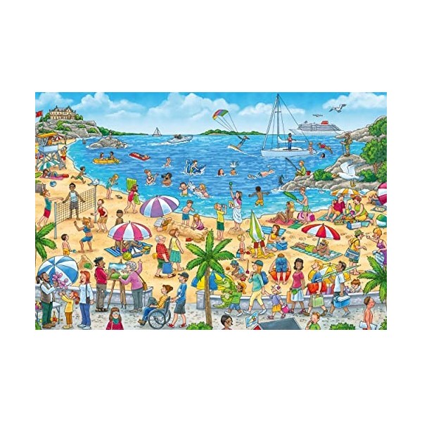 Schmidt Spiele 56418 Où est Le Petit Bateau à Voile-3 x 24 pièces Puzzle pour Enfant, coloré