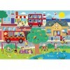 Clementoni- Puzzle Maxi Busy Town 104pzs Does Not Apply Supercolor Town-104 pièces, 4 Ans Enfant Dessin animé-fabriqué en Ita