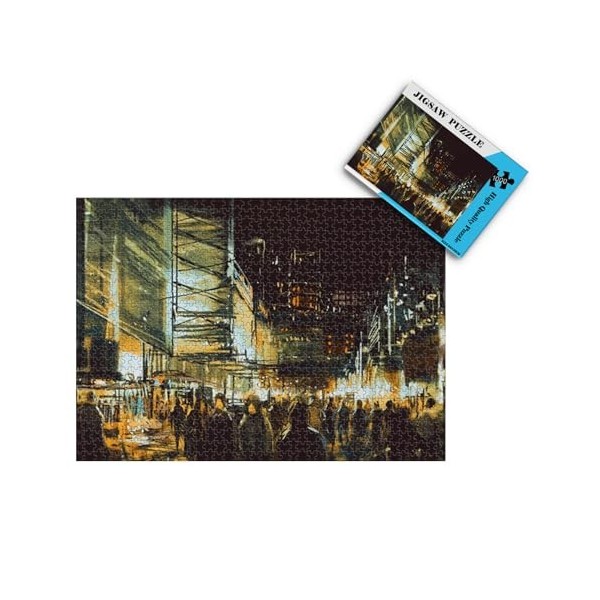 Puzzles pour Adultes Puzzle de Portraits et Rues de la Ville la Nuit 1000 pièces pour Adultes et Enfants et Jeunes Adultes Pu