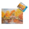 Puzzle 1000 Pièces Adultes, Puzzle Adulte Automne Bois et rivière Peinture Puzzle Paysage Puzzle Enfant 26x38cm