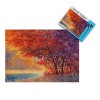 Puzzle 1000 Pièces Adultes, Puzzle Adulte Automne Bois et rivière Peinture Puzzle Paysage Puzzle Enfant 26x38cm