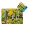 Puzzle 1000 Pièces Adultes, Puzzle Adulte Automne Bois et rivière Peinture Puzzle Paysage Puzzle Enfant 26x38cm