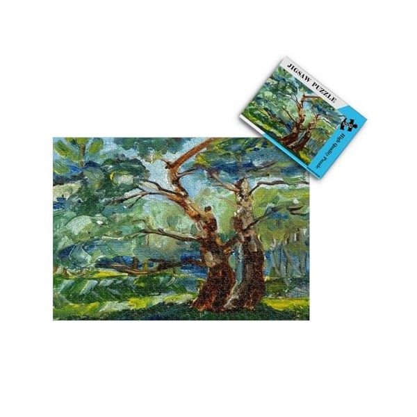 Puzzle pour Adulte de 1000 Pièces,Belle Peinture de Bouleau Jeu de Famille, Jeu de Team Building, Cadeau pour Les Am 26x38cm