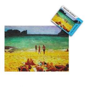 Puzzle 1000 pièces Puzzles pour Enfants Adulte Foule en Vacances à la Plage Puzzle éducatif intellectuel décompressant Jeu Am