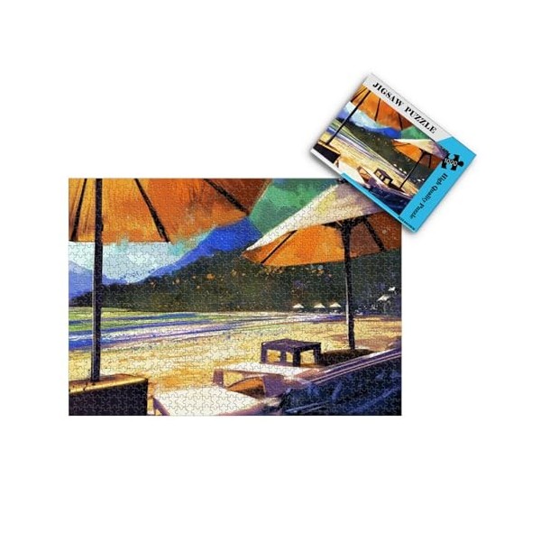 Puzzle 1000 pièces Puzzles pour Enfants Adulte Foule en Vacances à la Plage Puzzle éducatif intellectuel décompressant Jeu Am