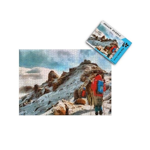 Puzzles pour Adultes 1000 pièces -Paysage de Montagnes enneigées et de Lacs Peinture - Puzzle pour Adultes Adolescents Jeu de