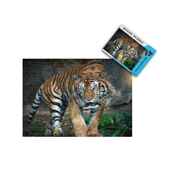 Puzzles pour Adultes 1000 pièces - Animaux Sauvages Tigre - Puzzle pour Adultes Adolescents Jeu de Puzzle Jouet Cadeau 26x38c