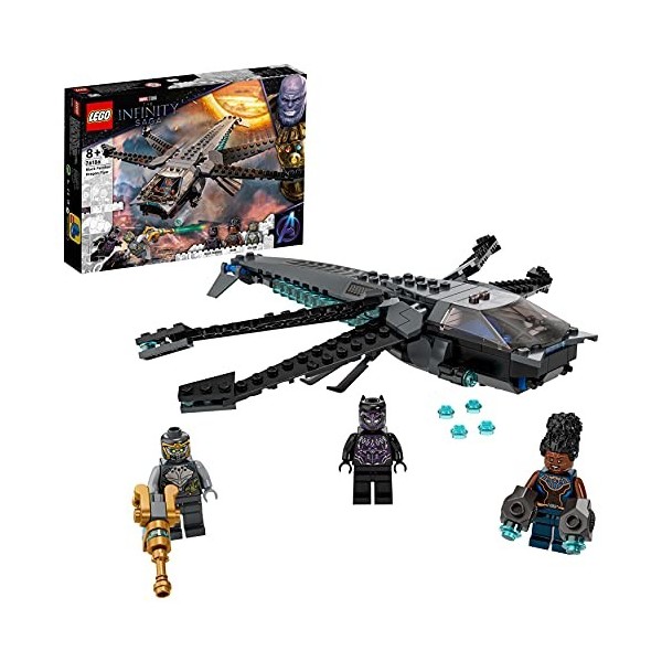 LEGO 76186 Marvel Le Dragon Volant de Black Panther – Jouet Avengers, Jeu de Construction Super Héros avec 3 Figurines