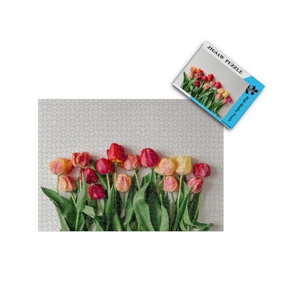 1000 pièces Tulipes Fleurs Peinture Puzzle créatif Difficile Grand Puzzle éducatif Anti-Stress Jouets pour Adultes Enfants 26