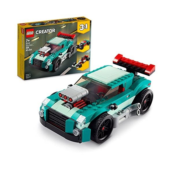 LEGO Creator 3in1 Street Racer 31127 Building Kit Featuring a Muscle Car, Hot Rod Car Toy and Race Car. Car Models for Kids A