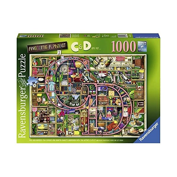 Ravensburger-15183 Dogs Colin Thompson – Superbe Puzzle Alphabet « C & D » de 1000 pièces pour Adultes et Enfants à partir de