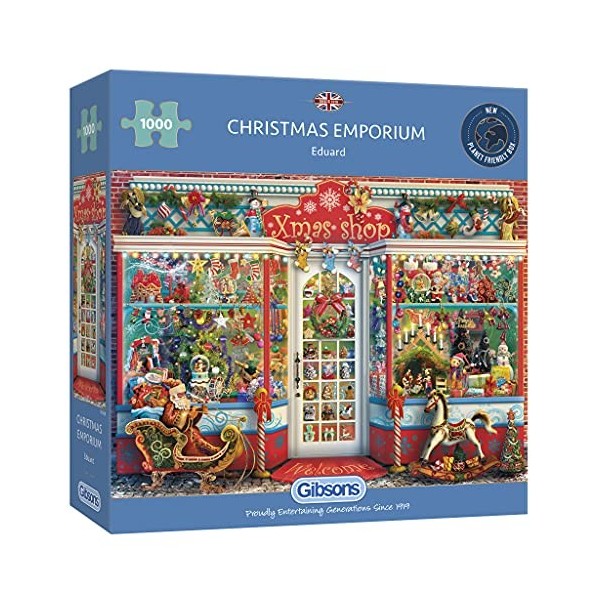 Gibsons- Christmas Emporium 1000 pièces | Puzzle Durable Planche 100% recyclée de qualité supérieure pour Adultes Games, G632