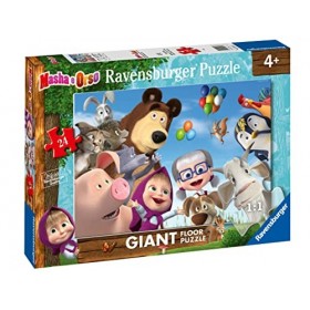 Ravensburger e Orso Masha et lours, 24 pièces géant Sol, Puzzle pour Enfants, âge recommandé 3 Ans, 03133 7, Multicolore