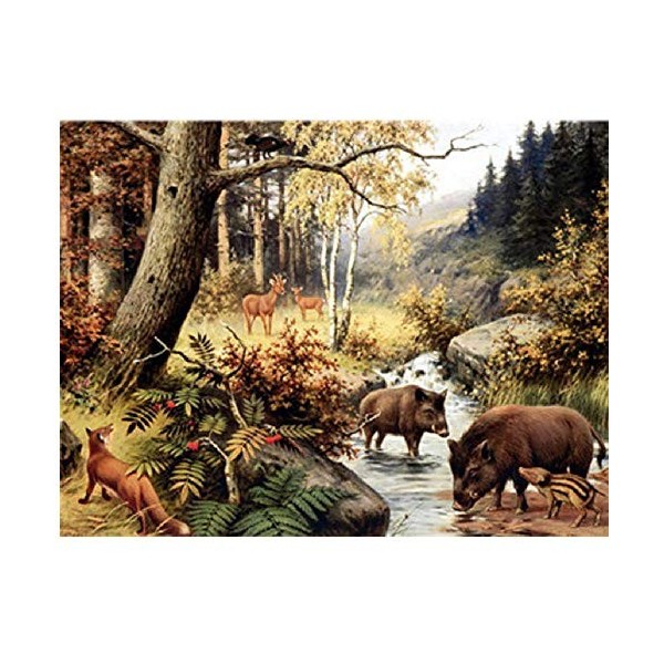 Puzzle Adulte Classique 1000 Pièces Loup Blanc sur La Pierre Collection De Famille