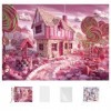 Puzzle Maison de Bonbons 1000 pcs Miotlsy rose Puzzle pour Adultes Puzzle Impossible Puzzles pour décoration de la Maison Adu