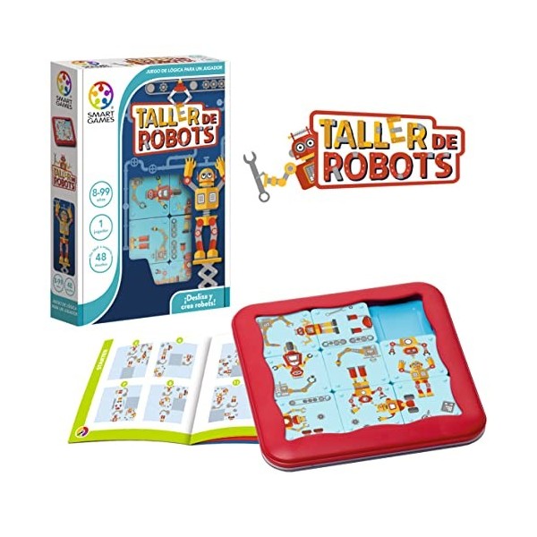 SmartGames- Atelier de Robots, éducatifs, Jeux dingénierie, Puzzle pour Enfants, SG428ES