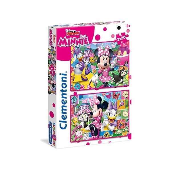 Clementoni - 24750 - Supercolor Puzzle - Minnie Happy Helpers Puzzle - 2 x 20 Pièces - Disney