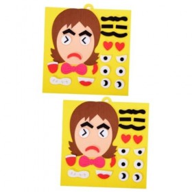 Abaodam 2 Pièces Jouets pour Tout-Petit Garçon Puzzle Humeurs Émotions Puzzles Jouets Autocollants Faits à La Main Jouets pou
