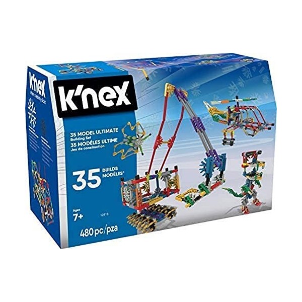 KNex 12418 Kit d’apprentissage de construction avec des tiges avec 480 pièces, Ultime 35 modèles Imagine, jouets éducatifs p